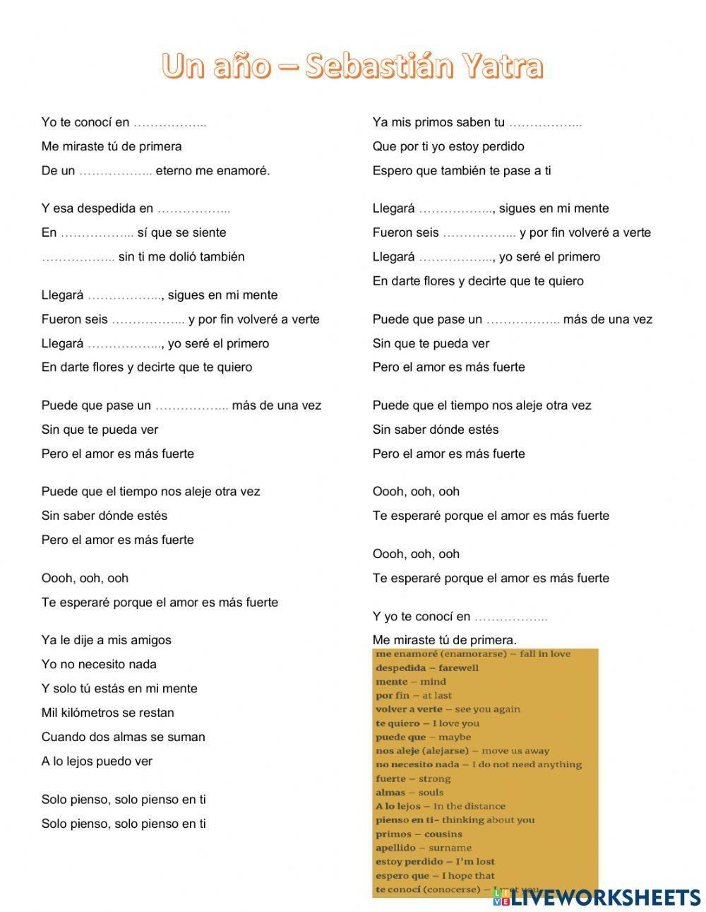 Una año - Sebastián Yatra