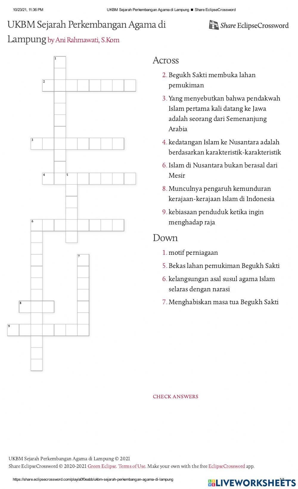 Ukbm sejarah perkembangan agama di lampung