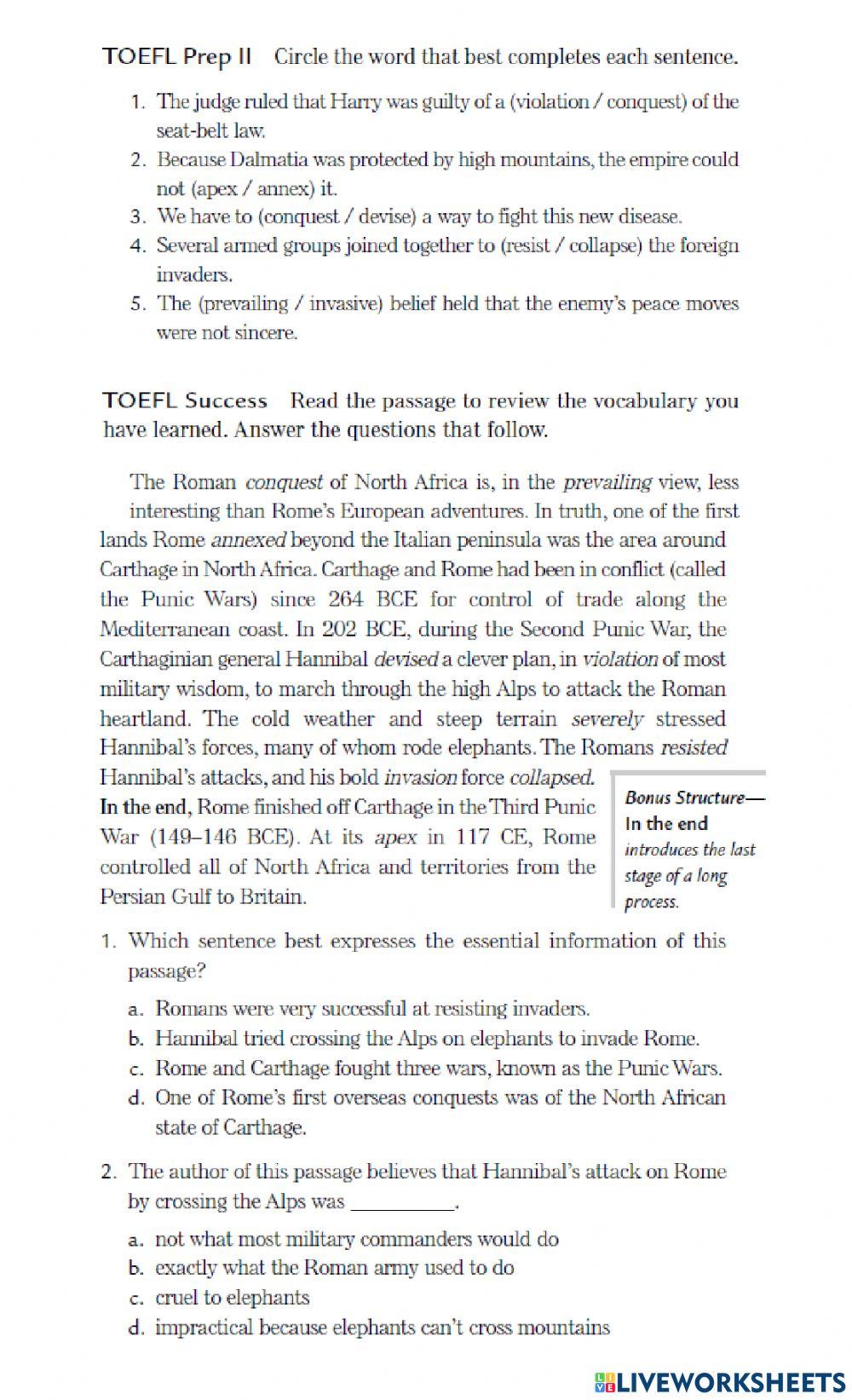 ITP vocabulary L18 and L19