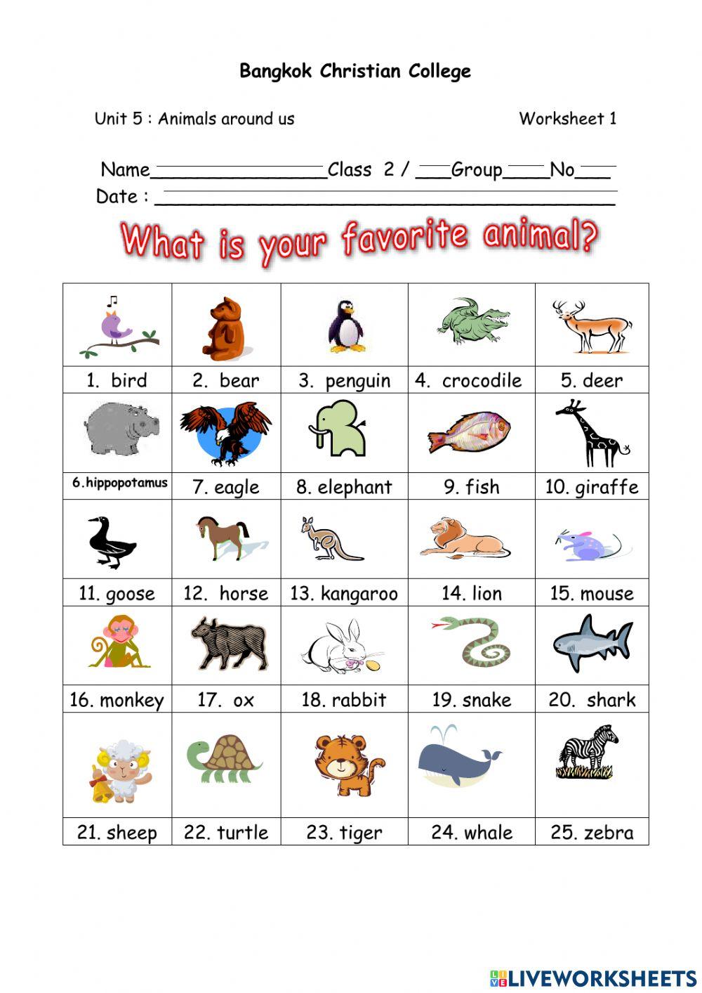 English G2 Unit5 WS1