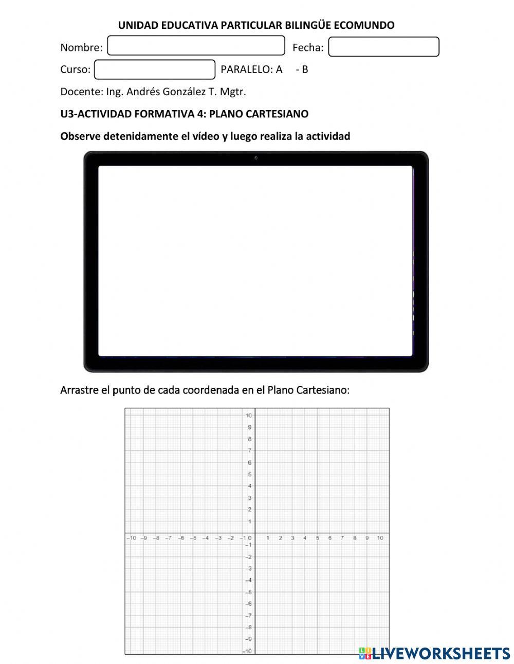 Plano cartesiano Plano cartesiano