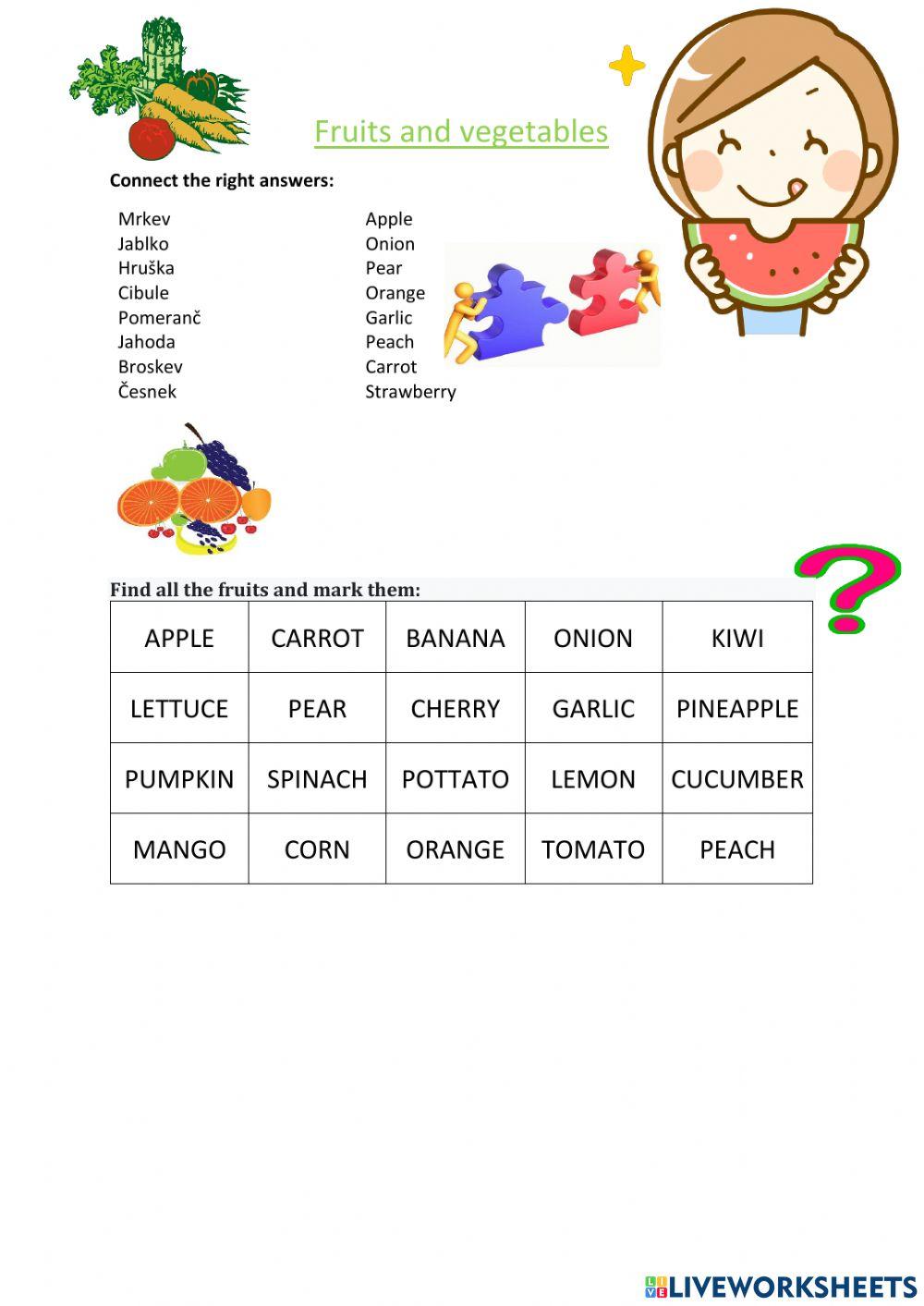 Pracovní list - přiřazování