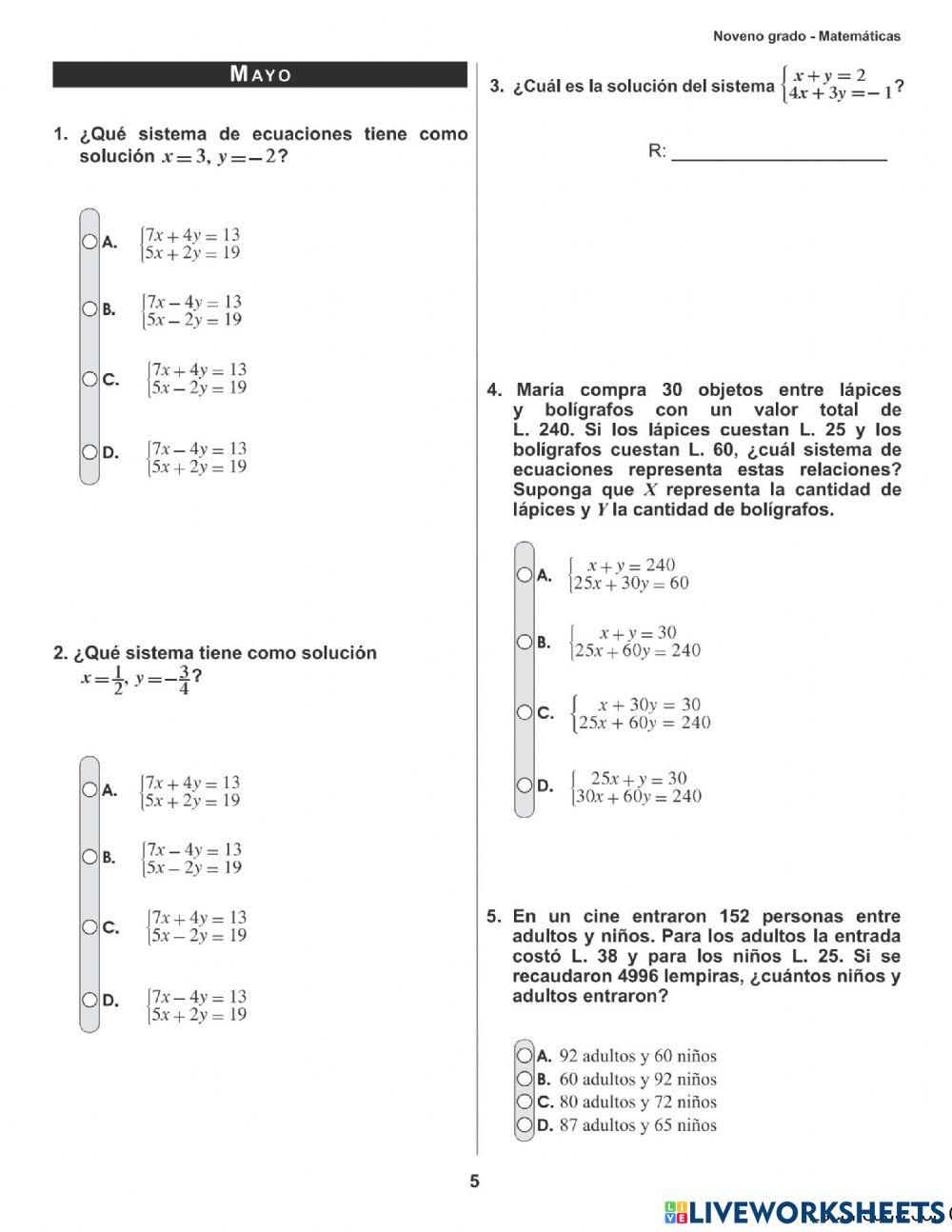 PRUEBA FORMATIVA NOVENO GRADO