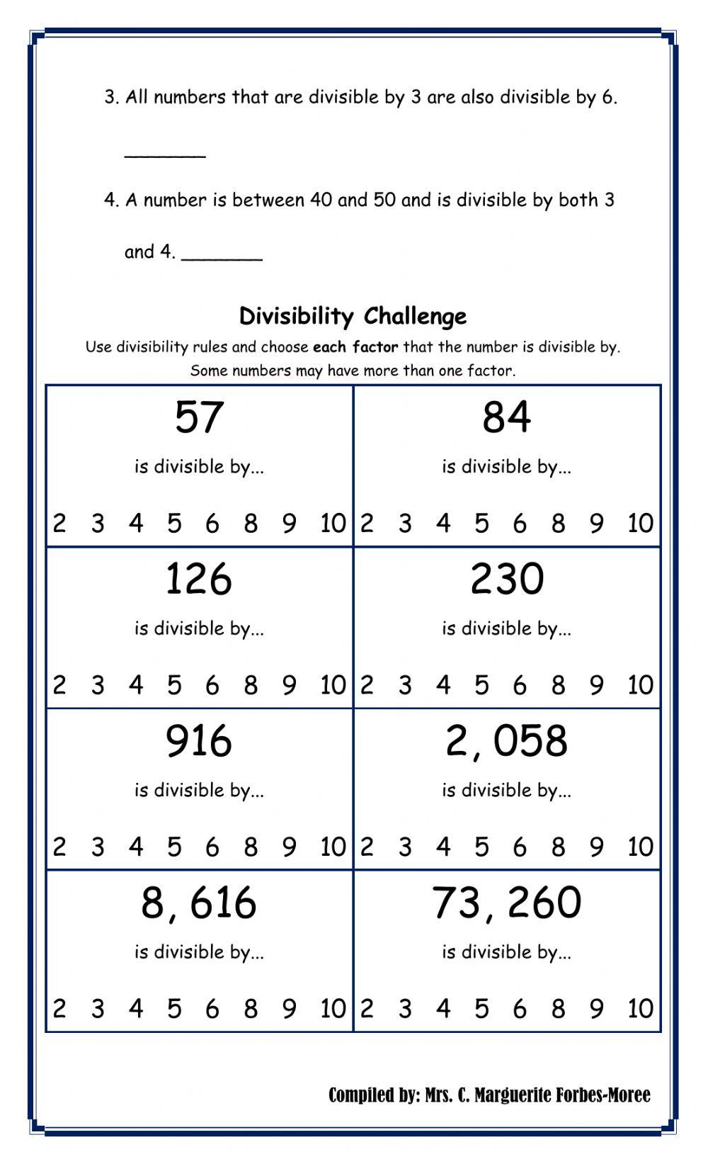 Mathematics: Divisibility Rules