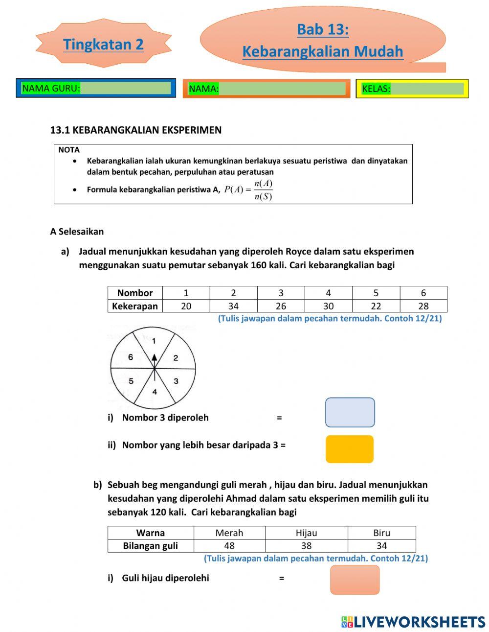 Bab 13 t2 kebarangkalian mudah