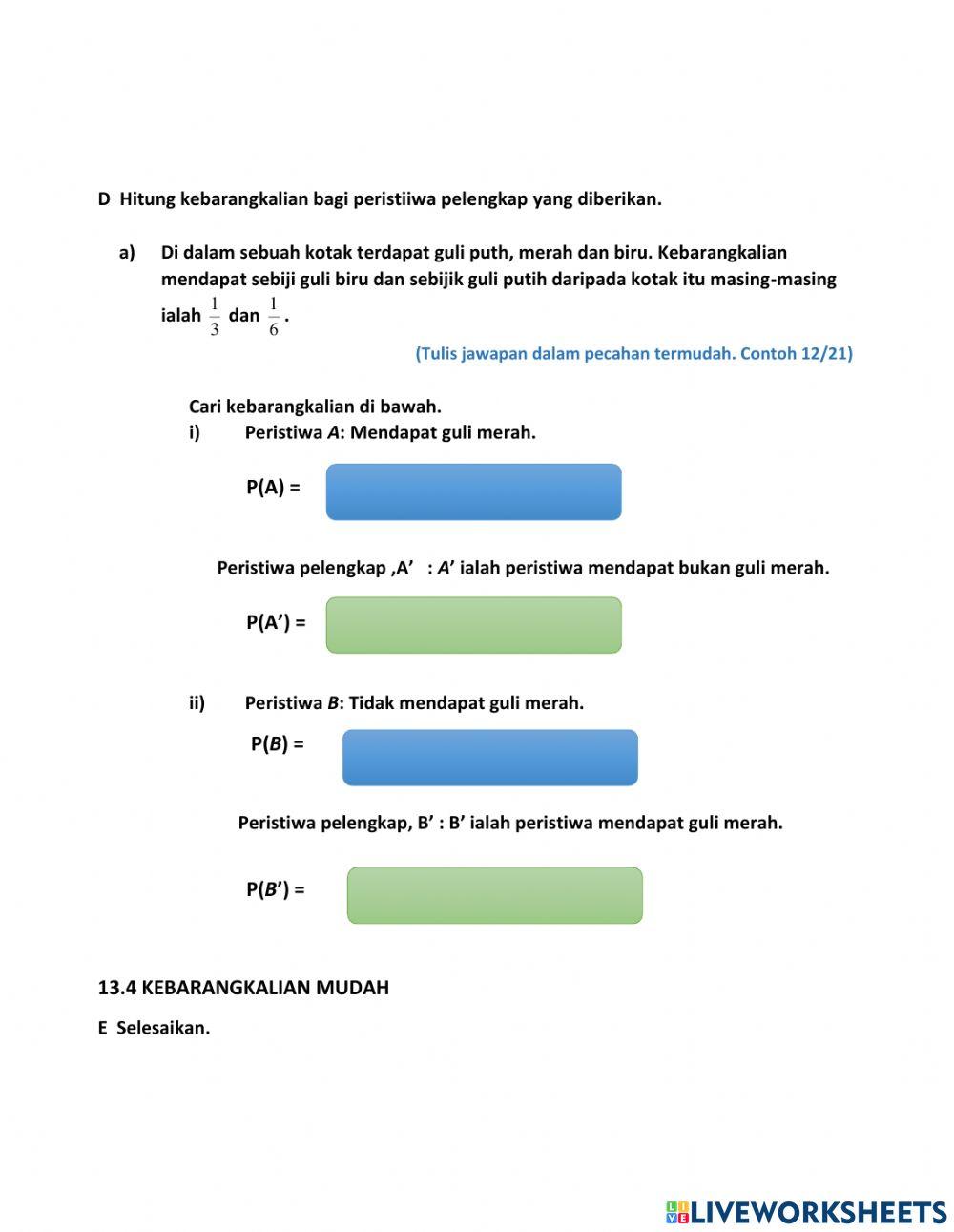 Bab 13 t2 kebarangkalian mudah