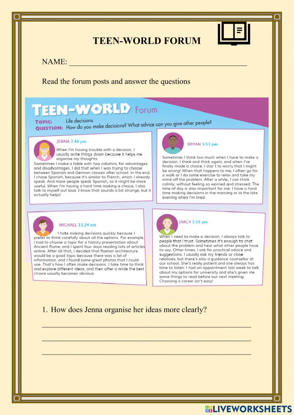 Teen-world forum