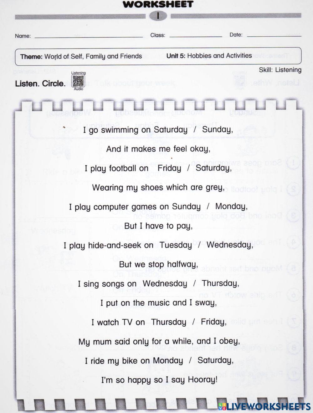 Unit 5 : Hobbies and Activities