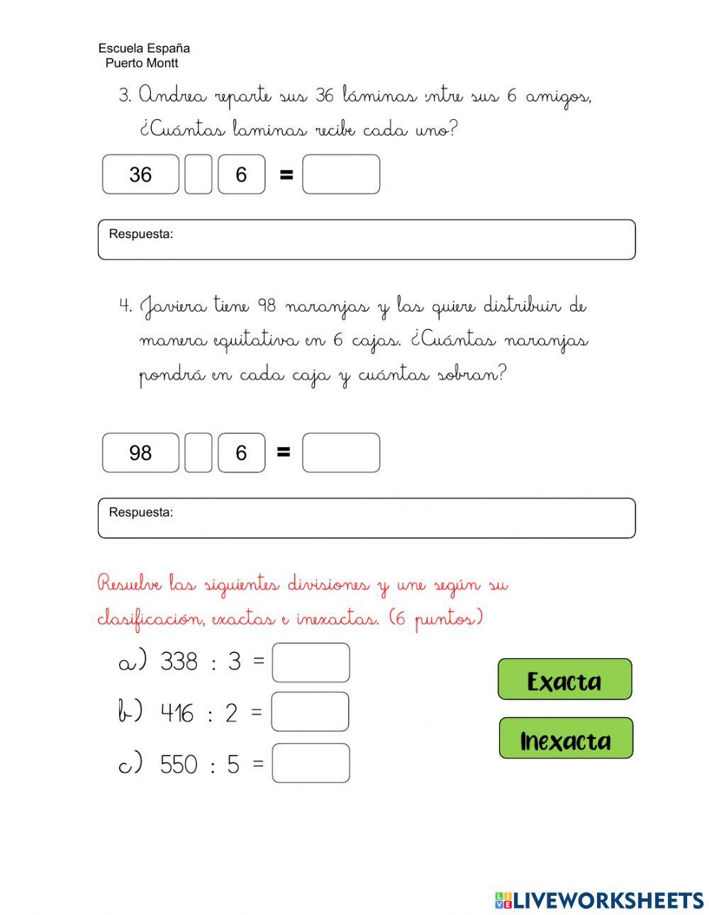 Prueba de matemática 25.10
