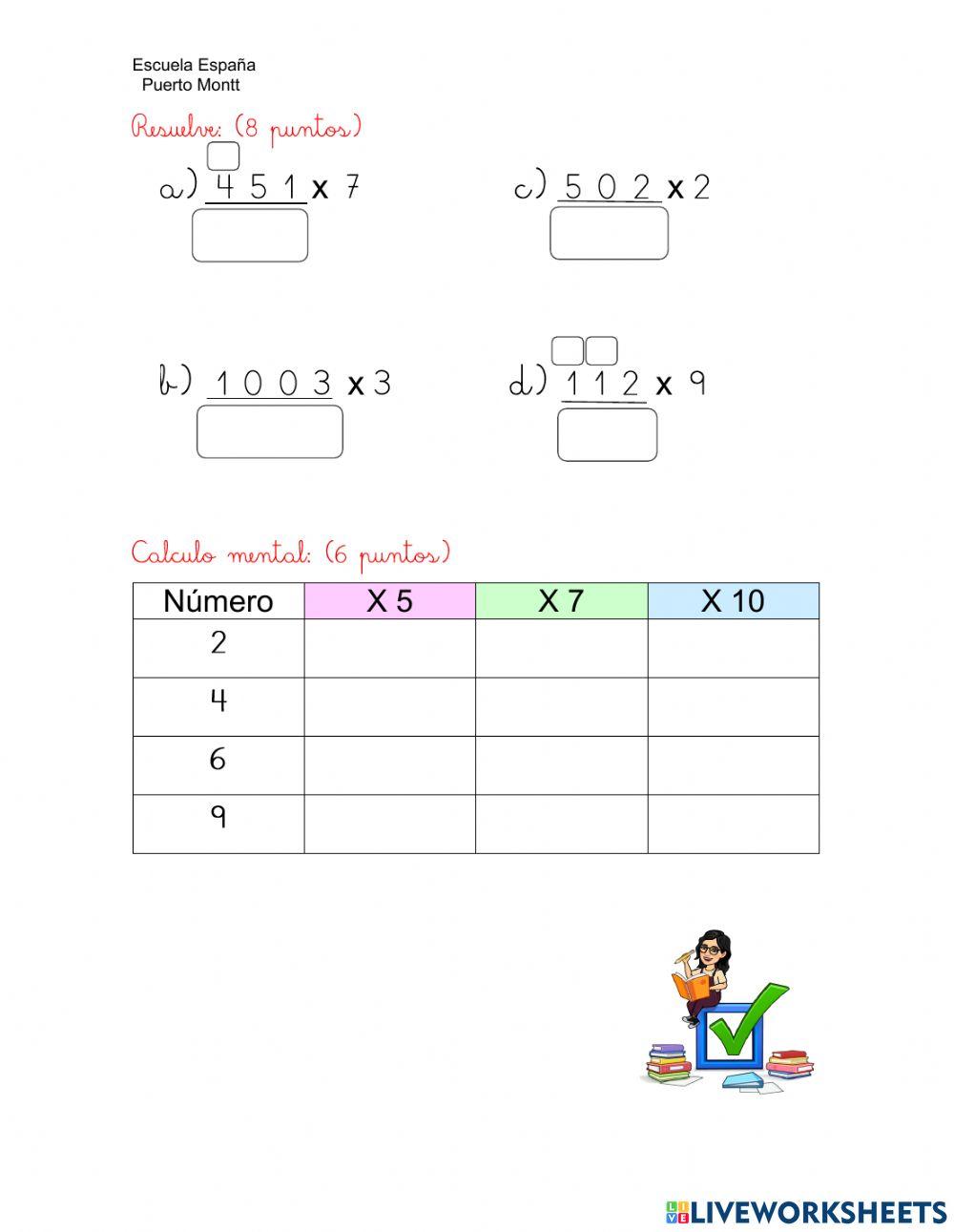 Prueba de matemática 25.10