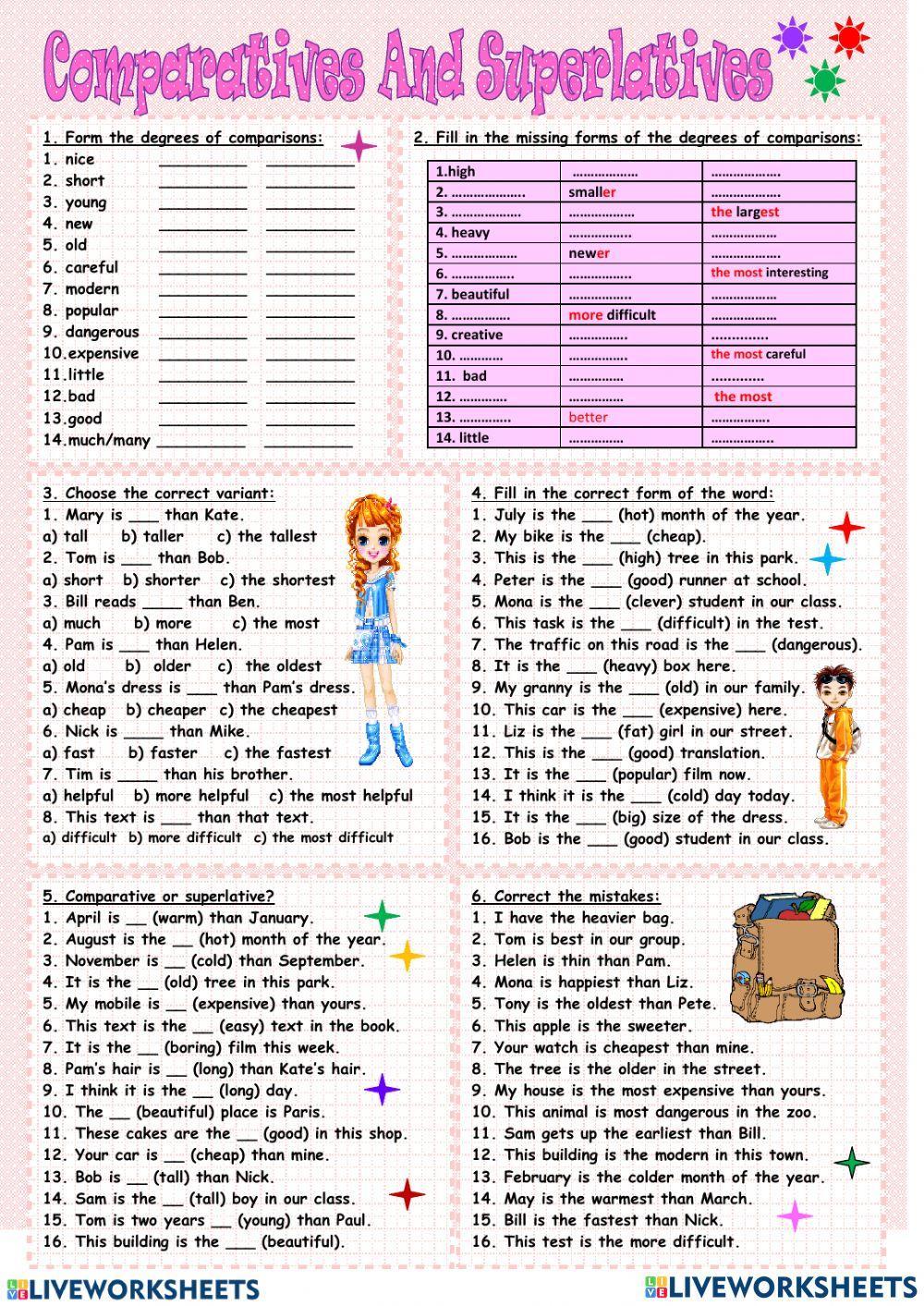 Comparative and superlative