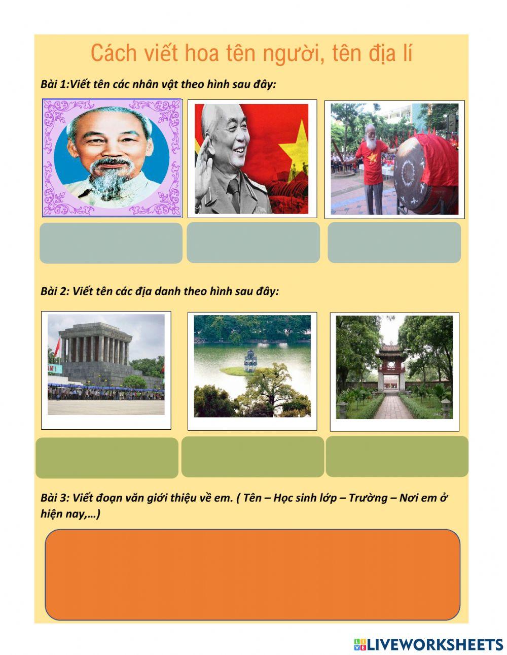 Cách viết hoa tên người, tên địa lí