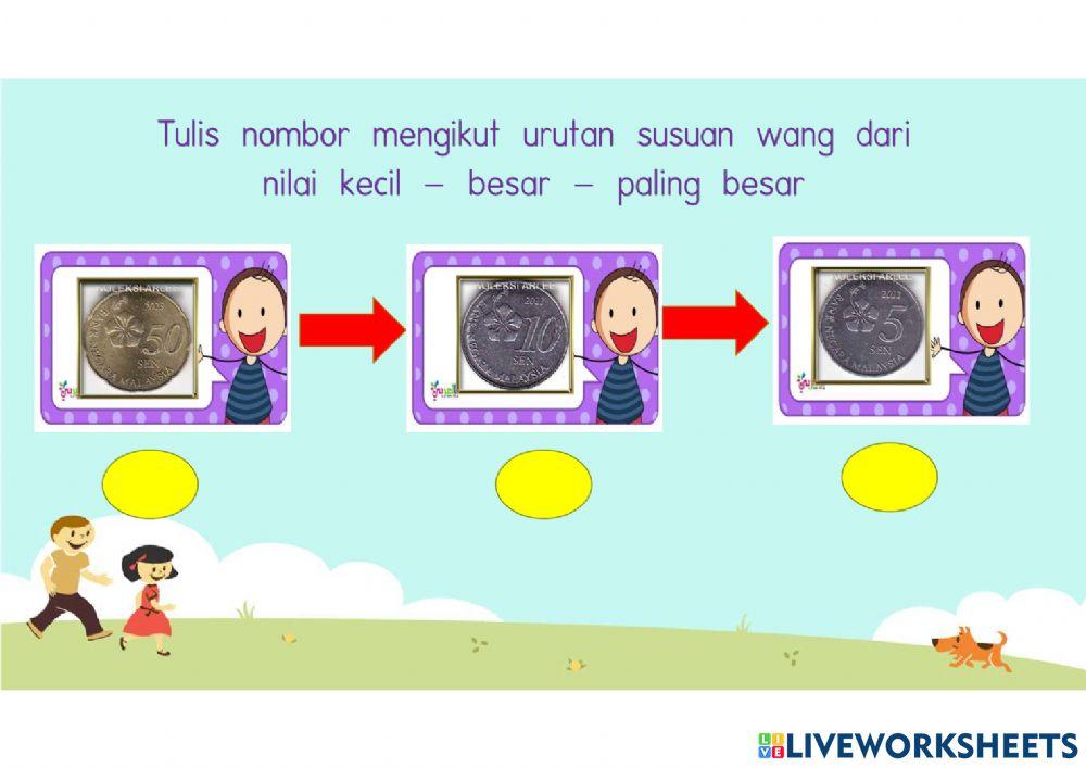 Menyusun nilai wang kecil-besar