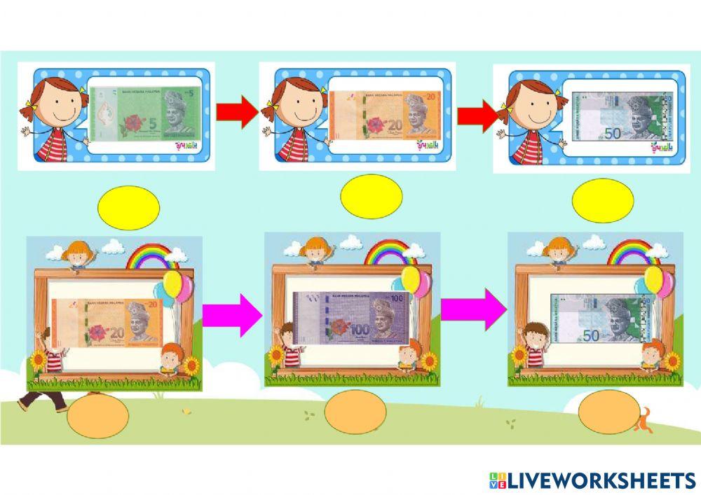 Menyusun nilai wang kecil-besar