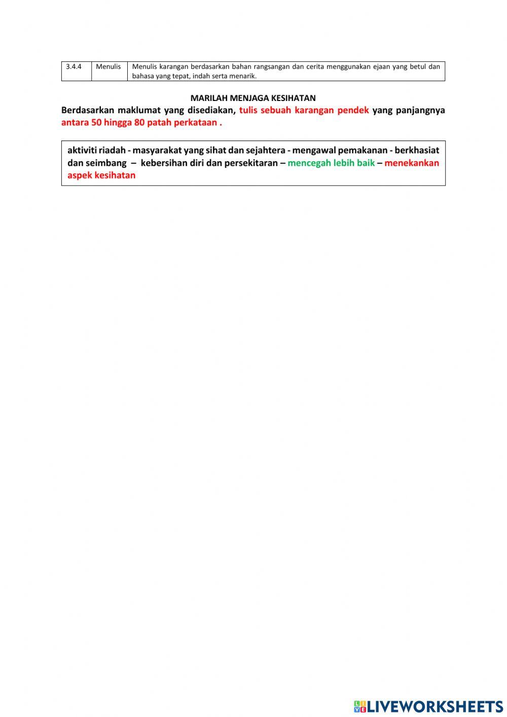 3.4.4 Marilah Menjaga Kesihatan MI 2020 ms 126