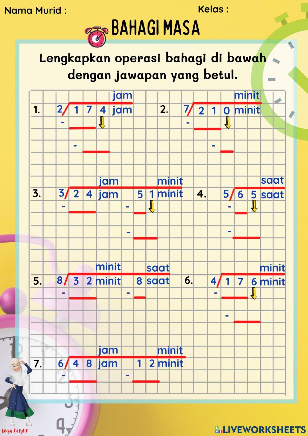 Masa dan waktu :bahagi masa tahun 3