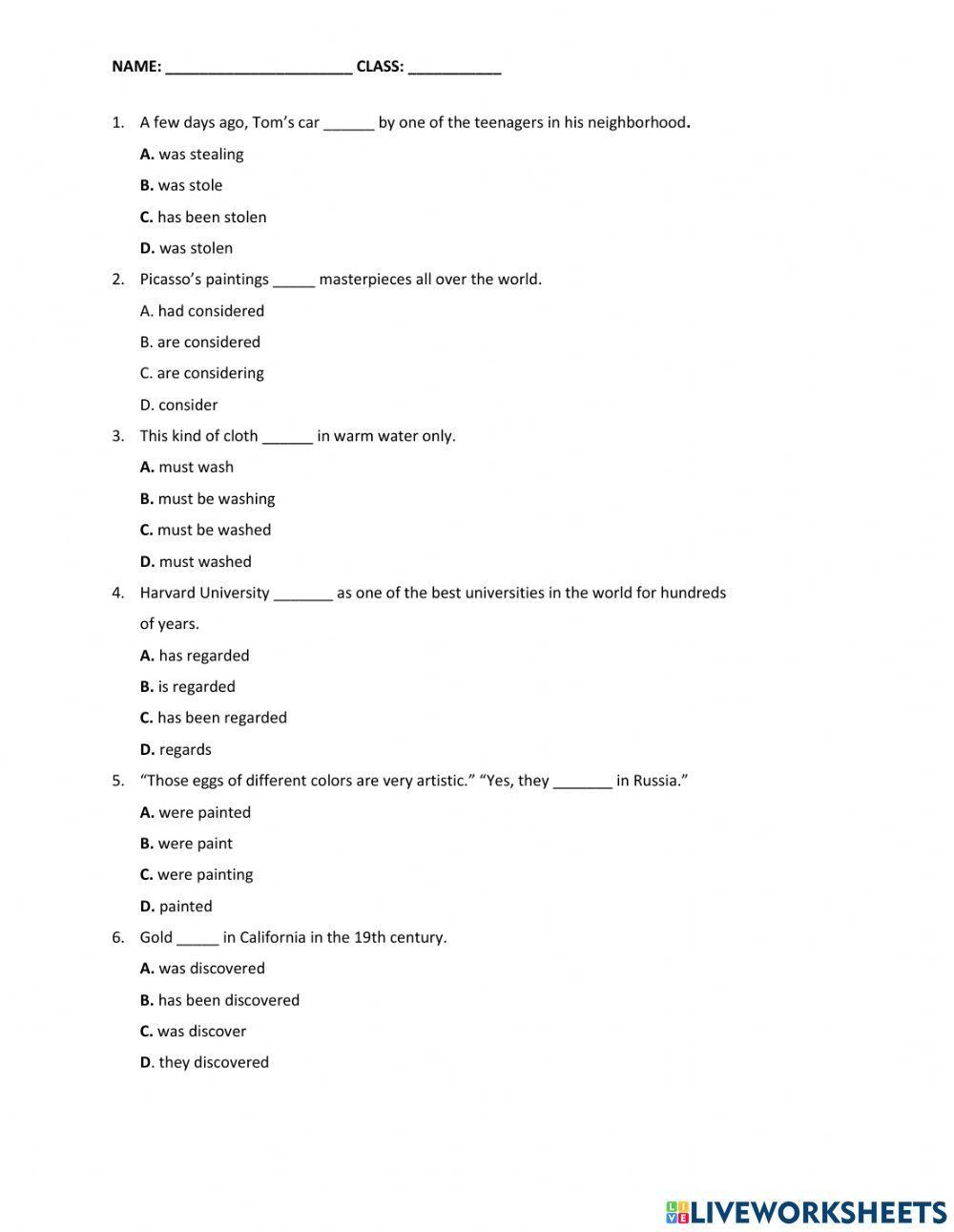 Passive Voice Review
