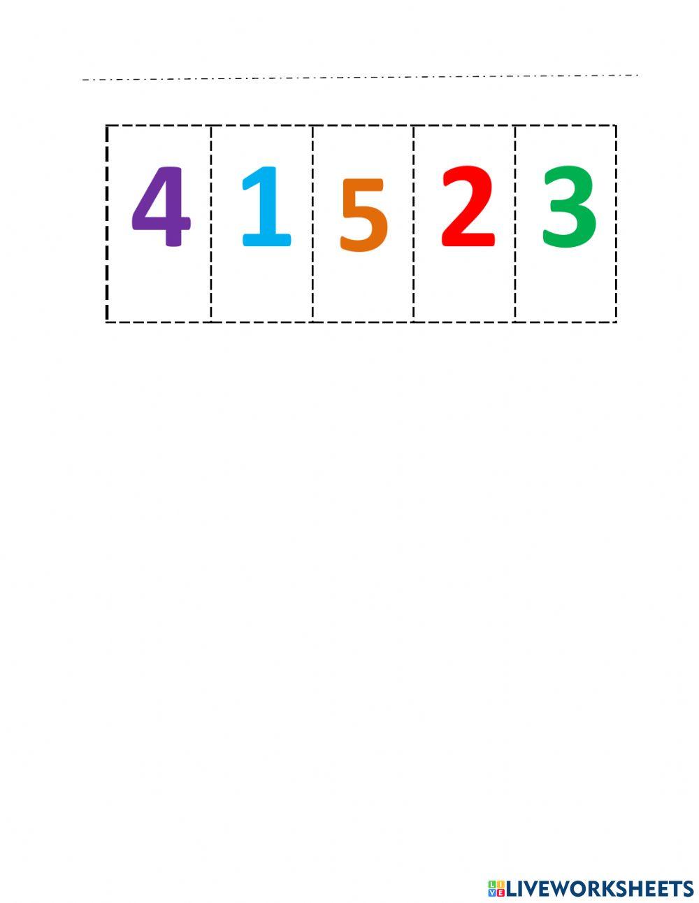 Numbers 1-5 (Matching, Cut n Paste) week 4 October