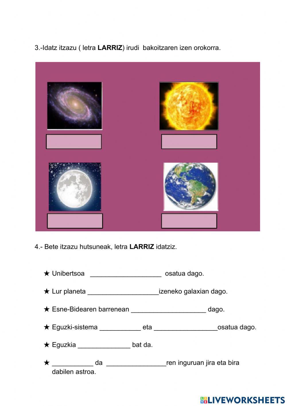 Unibertsoaren osagaiak 1
