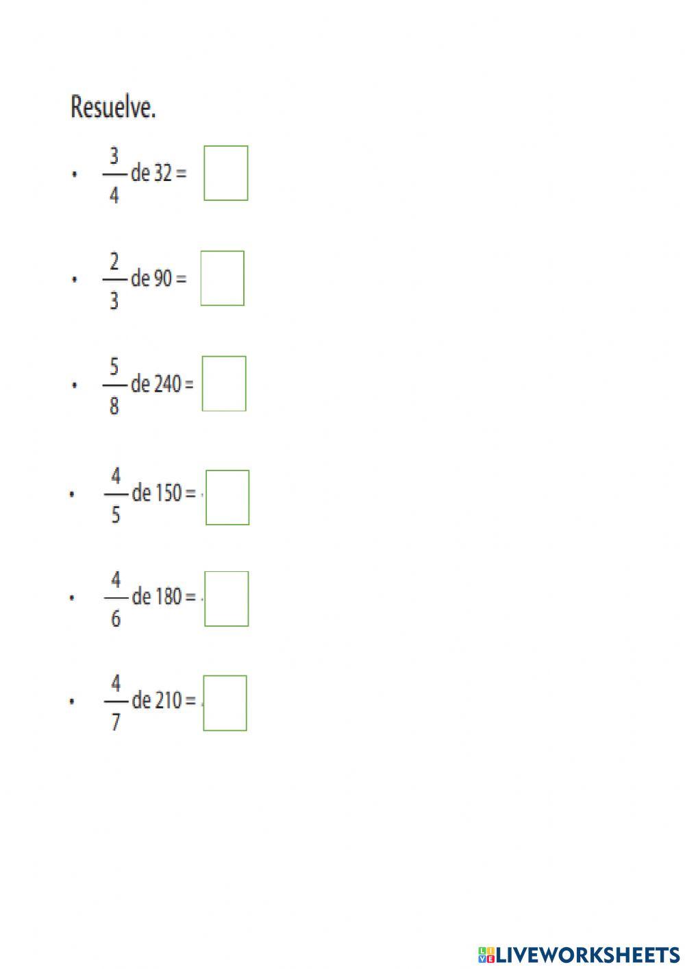 Fracciòn de un nùmero.