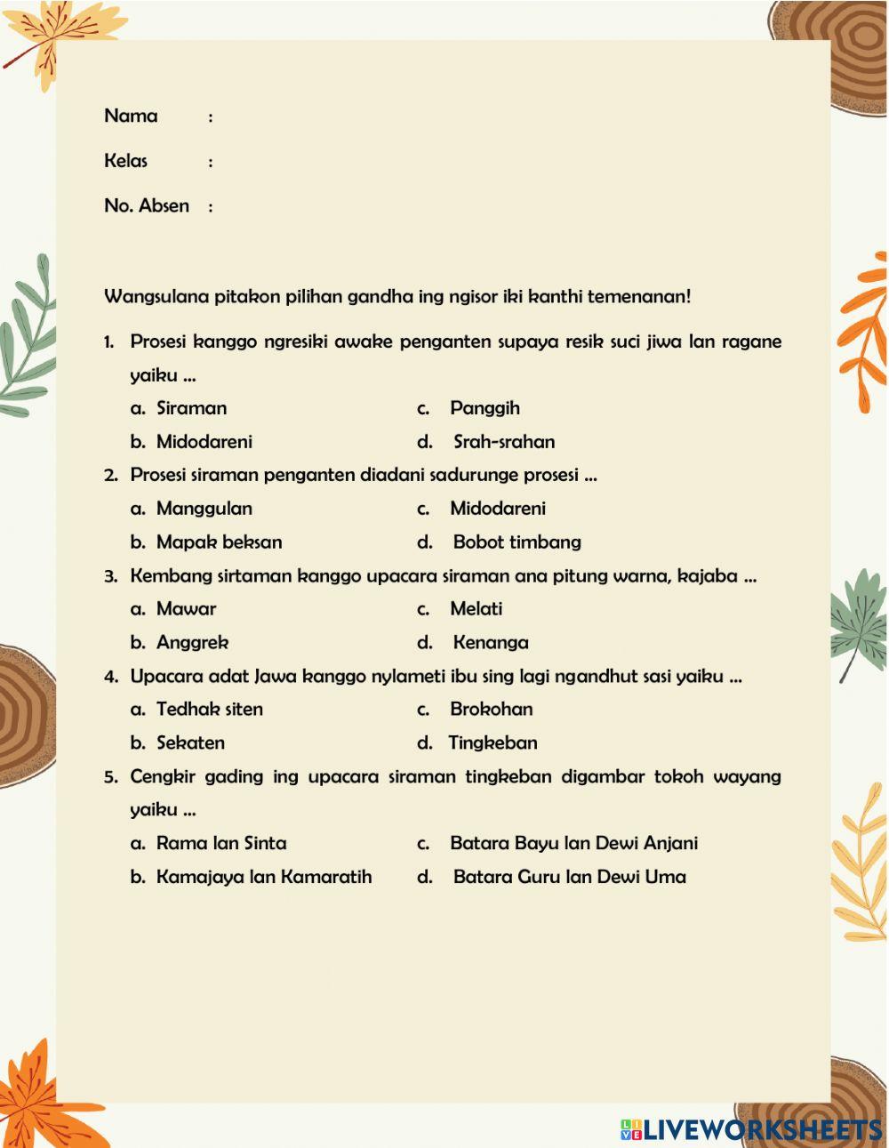 Upacara Siraman Adat Jawa