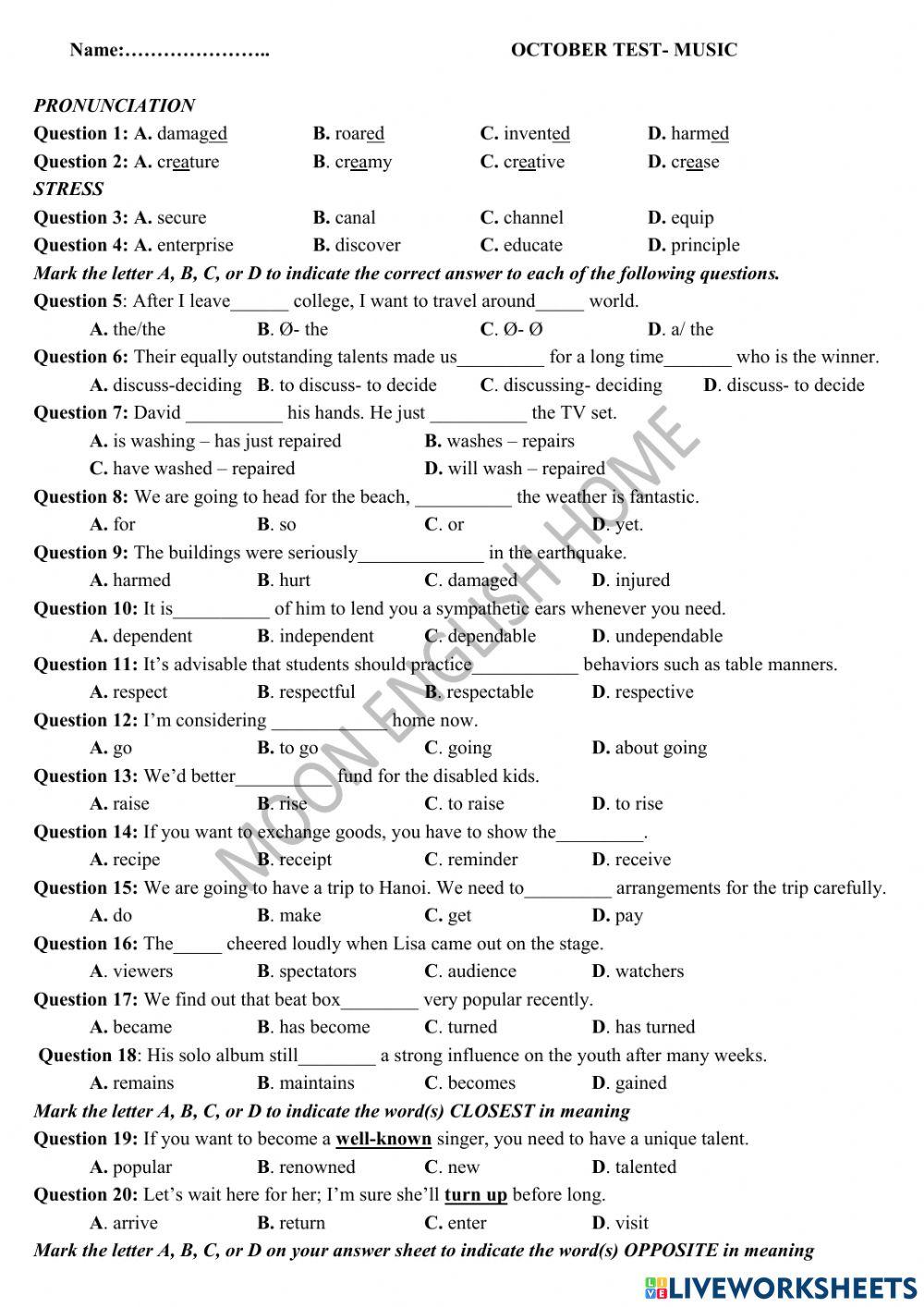 grade-10-month-test-interactive-worksheet-live-worksheets