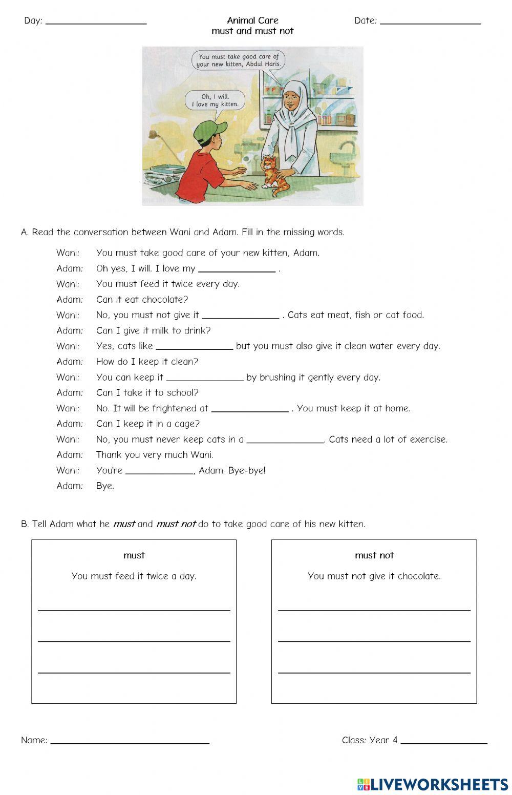 Animal Care: must and must not