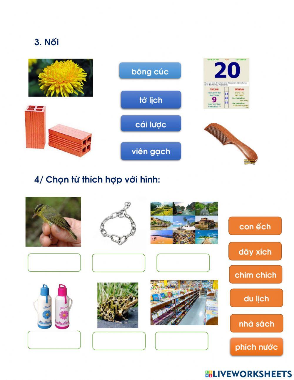 Bài ôn tập vần ach ich êch
