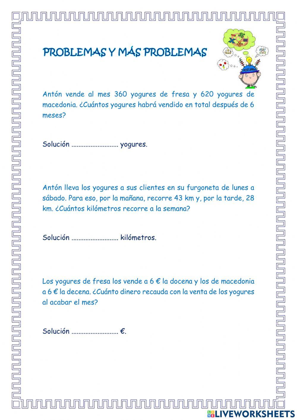 Problemas multiplicación