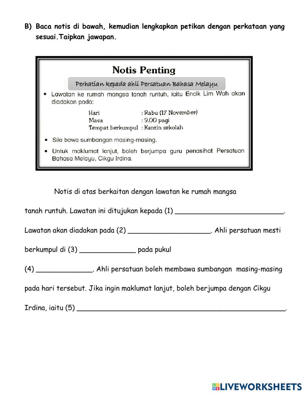 Pentaksiran Penulisan Bahasa Melayu Tahun 3