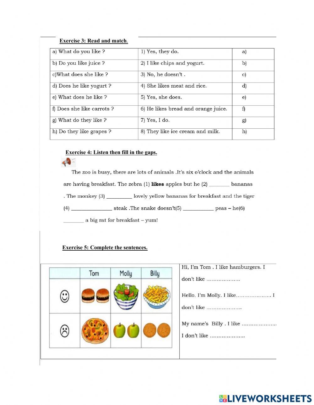 Unit 12: Dinnertime! (grade 3)