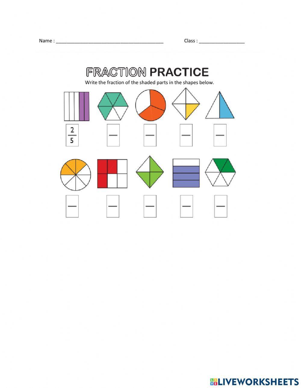 Writing the fraction