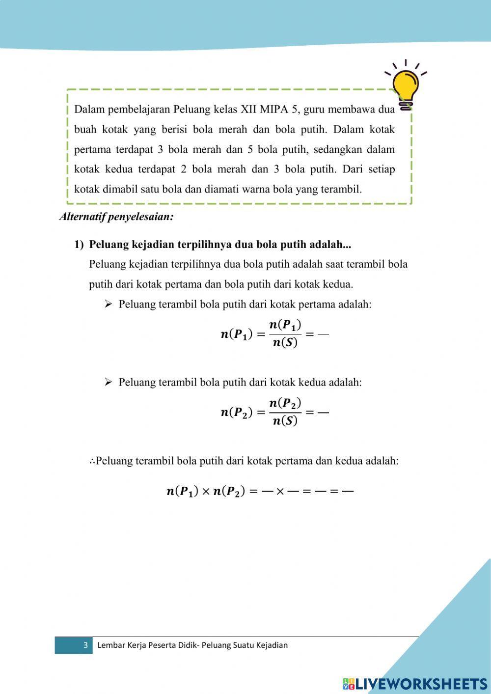 LKPD- Peluang Suatu Kejadian