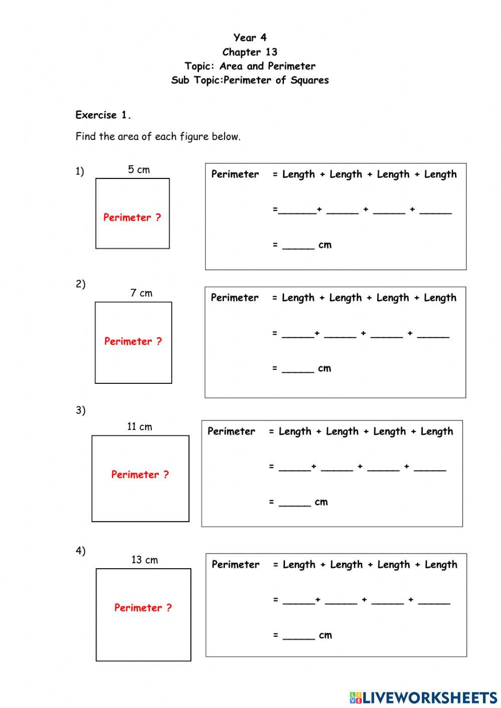 Area and perimeter