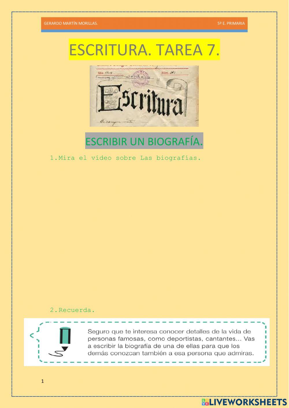 Escritura. Tarea 7.