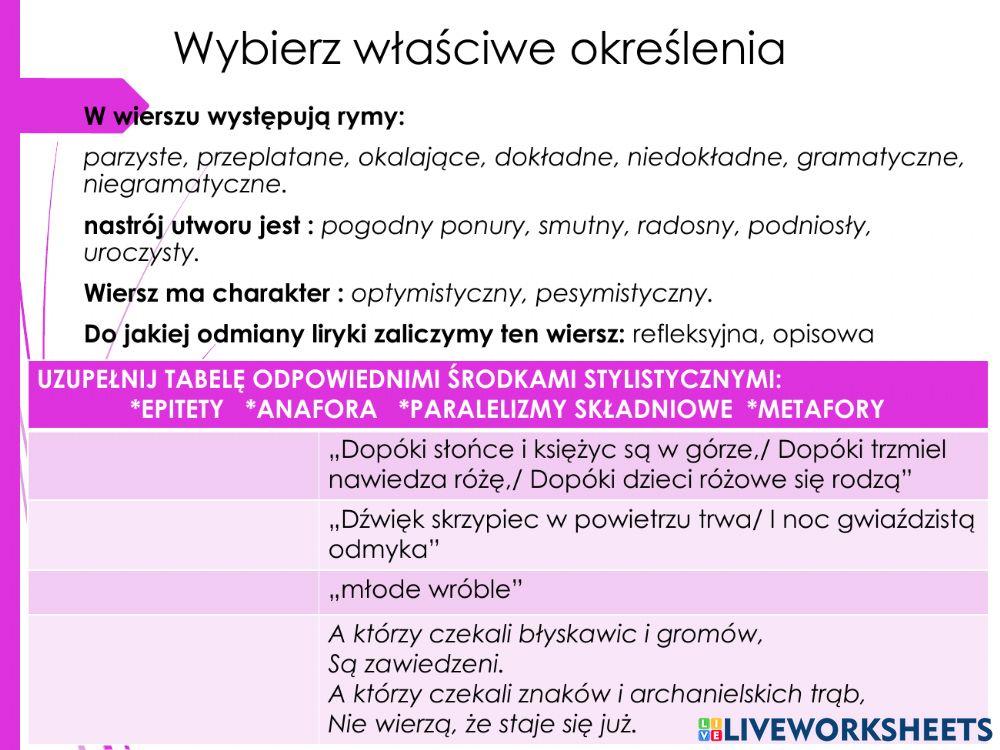 Czesław Miłosz Piosenka o końcu świata