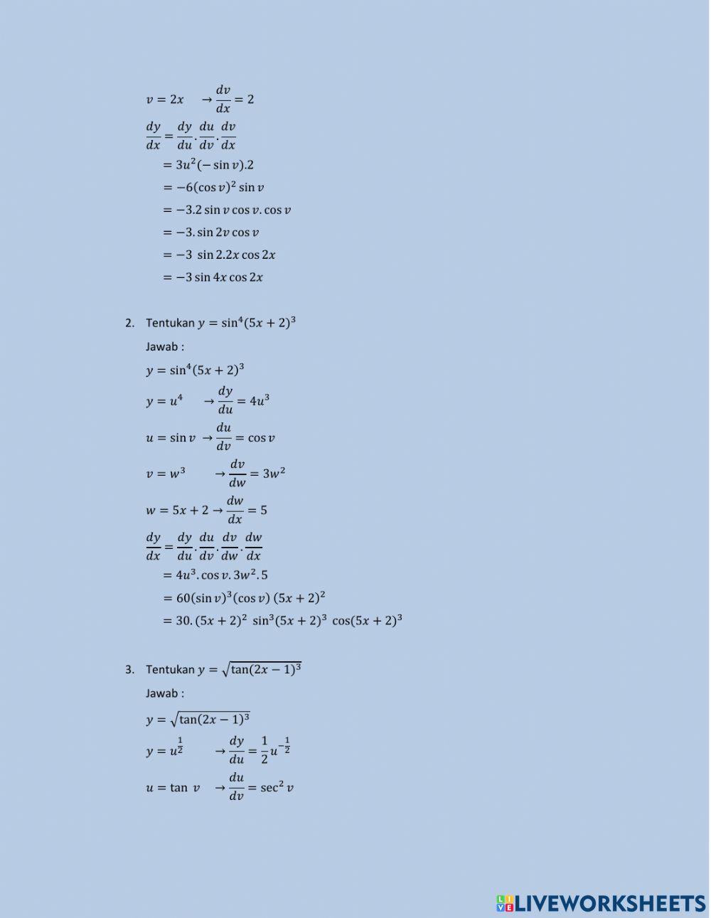 Turunan fungsi trigonometri 2