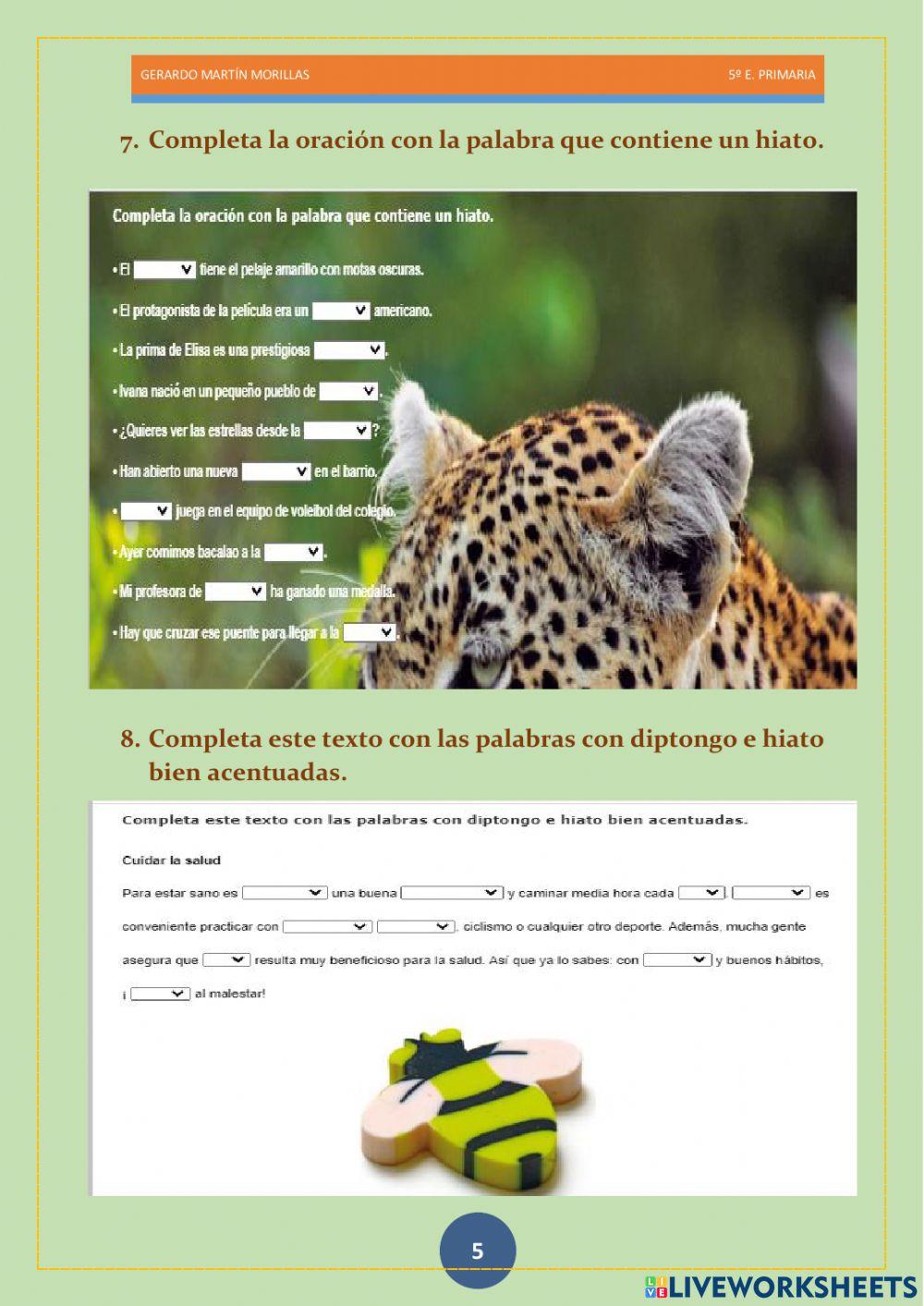 Taller de ortografía. Ficha 4.