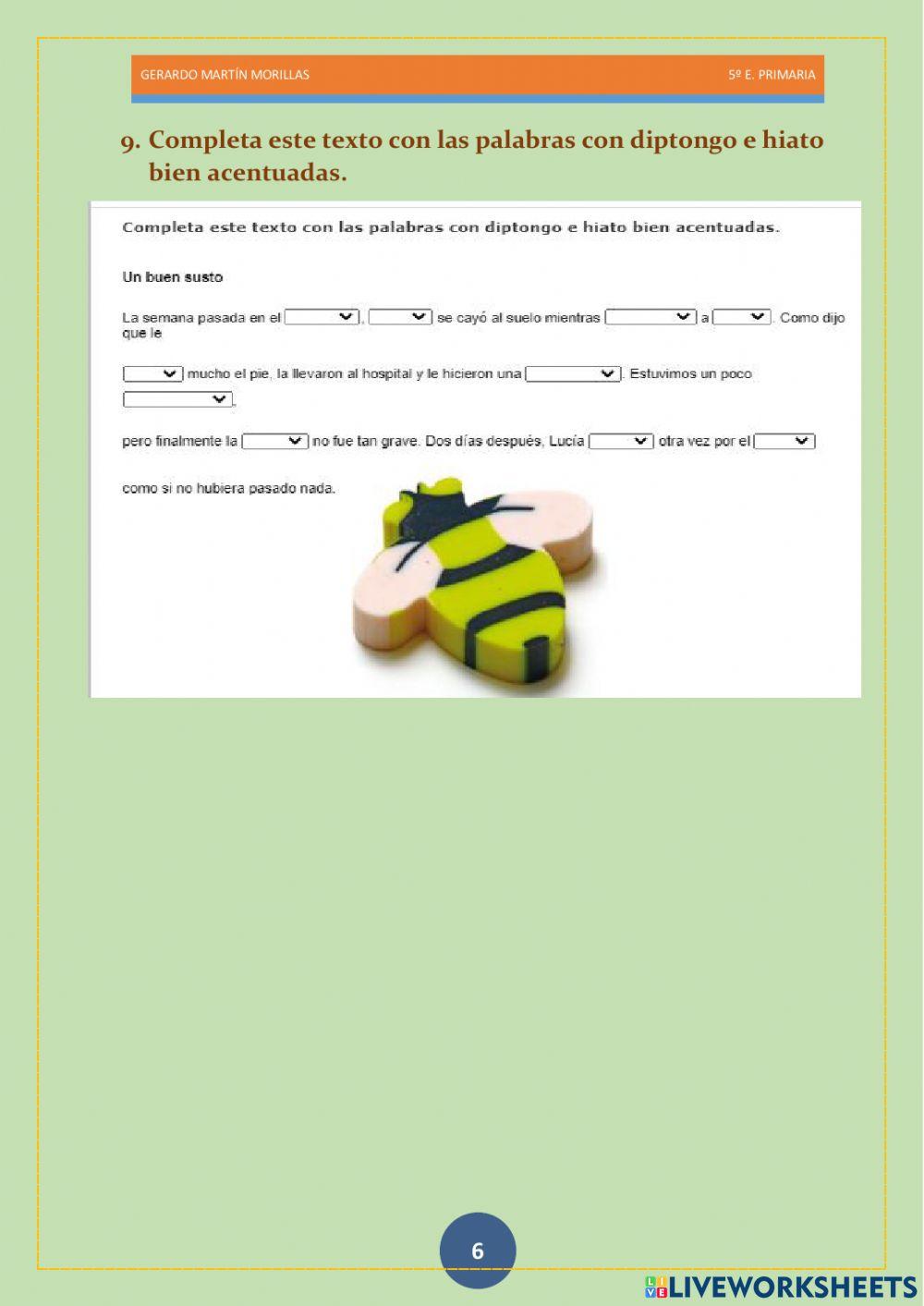 Taller de ortografía. Ficha 4.