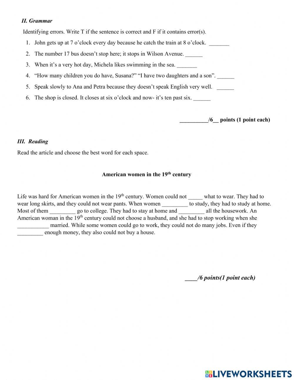 8th Grade Quiz (Mr. Warren)