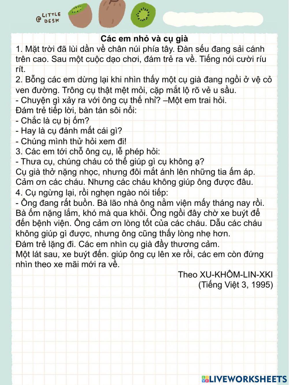 Các em nhỏ và cụ già