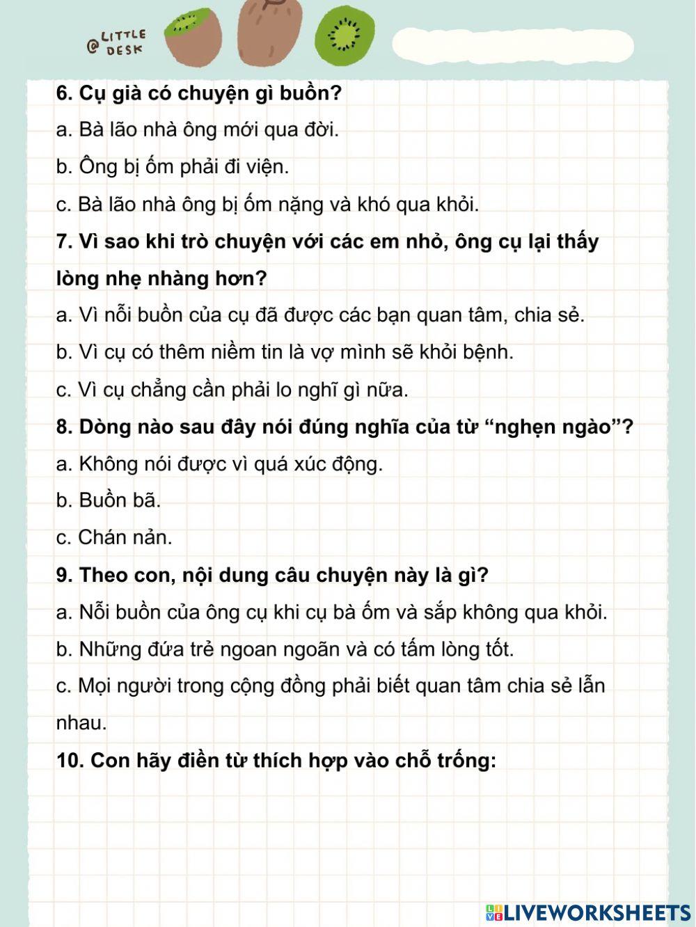 Các em nhỏ và cụ già