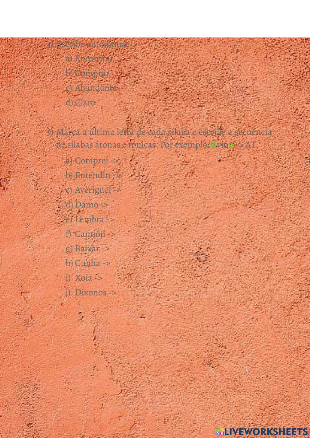 Acentuación, palabras monosémicas e polisémicas, sinónimos  e  antónimos,  sílaba  tónica  e  átona