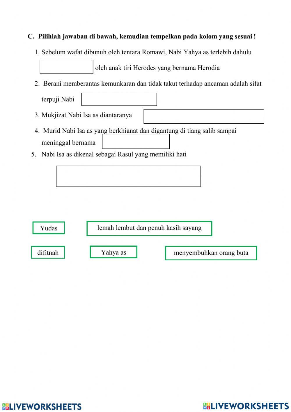 Kisah nabi yahya & nabi isa