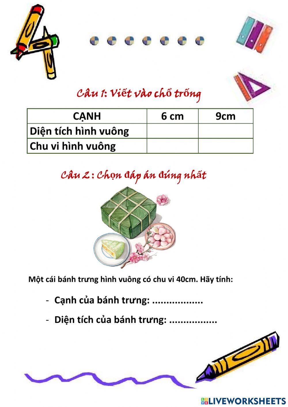 Diện tích hình vuông