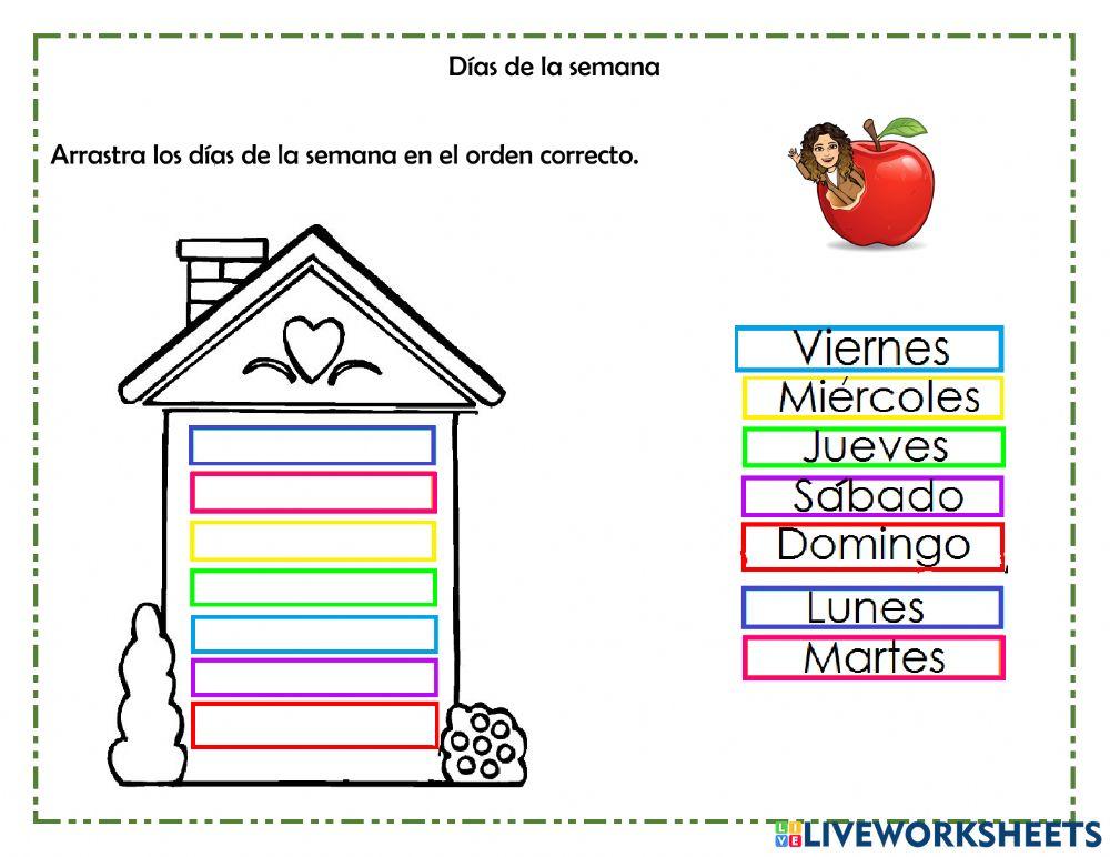 Días de la semana online pdf worksheet Live Worksheets