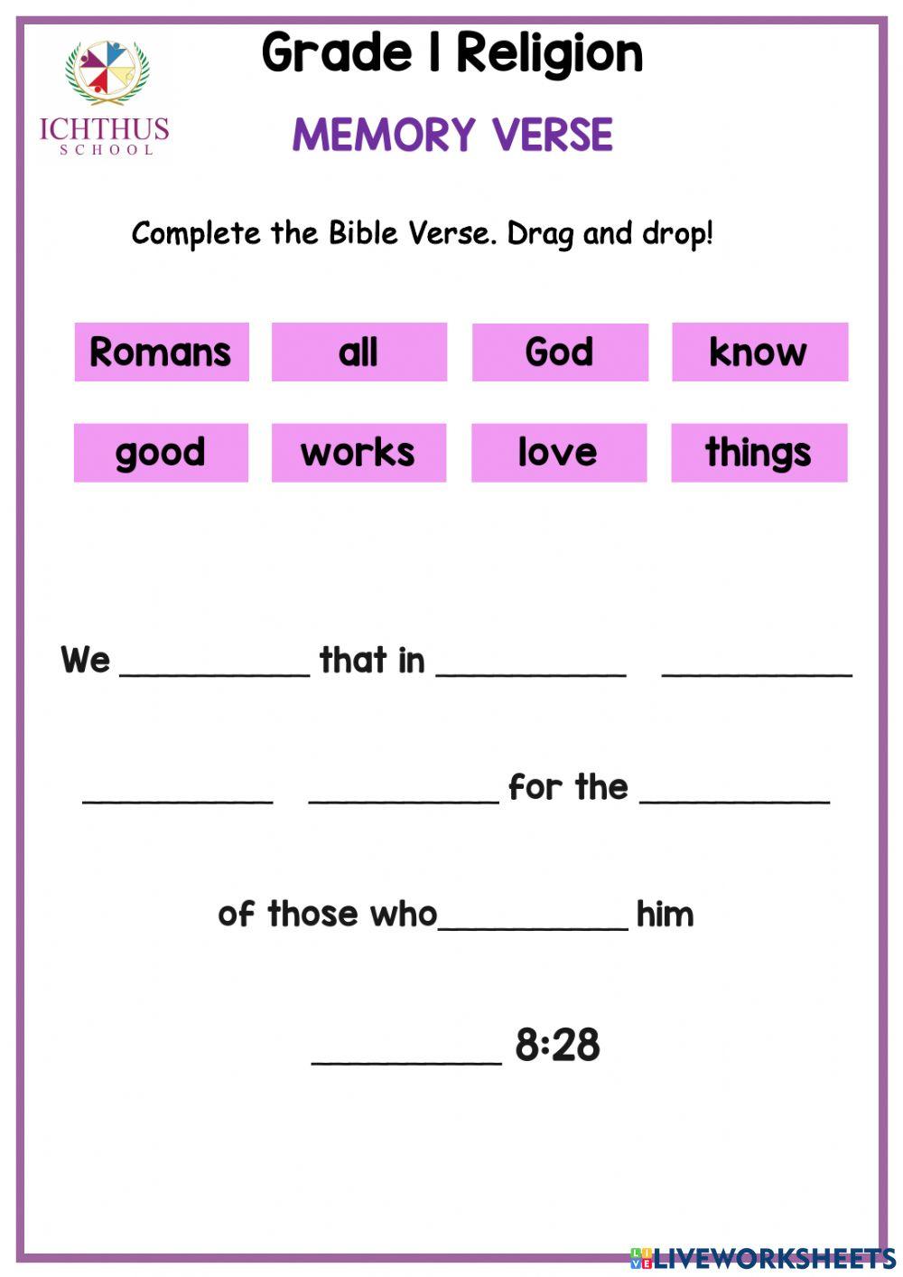 Memory Verse Memory Verse