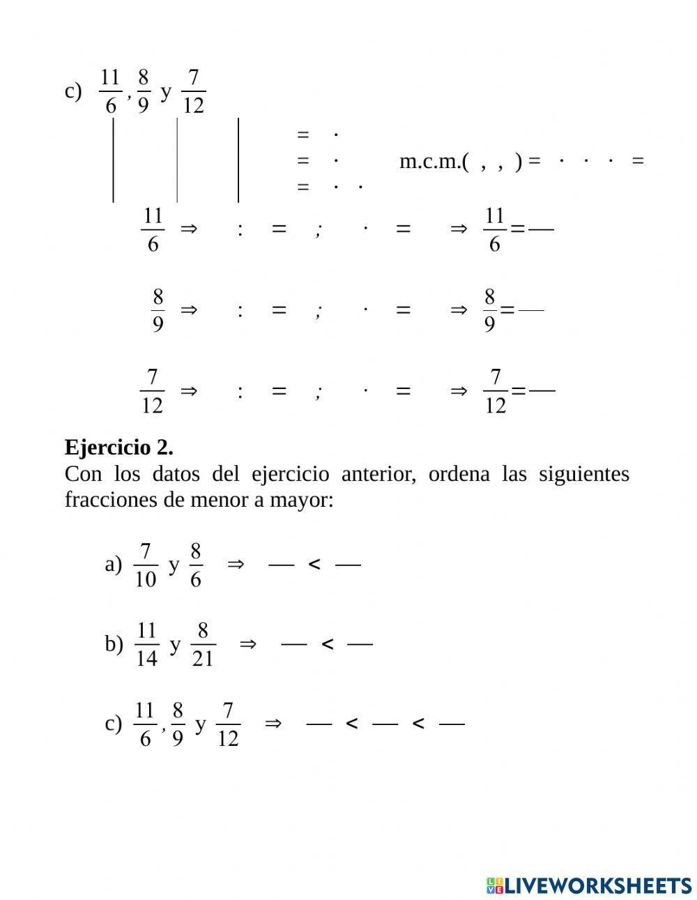 Reducir a común denominador