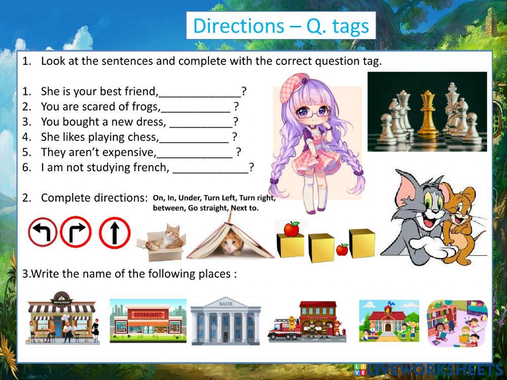 Directions, question tags