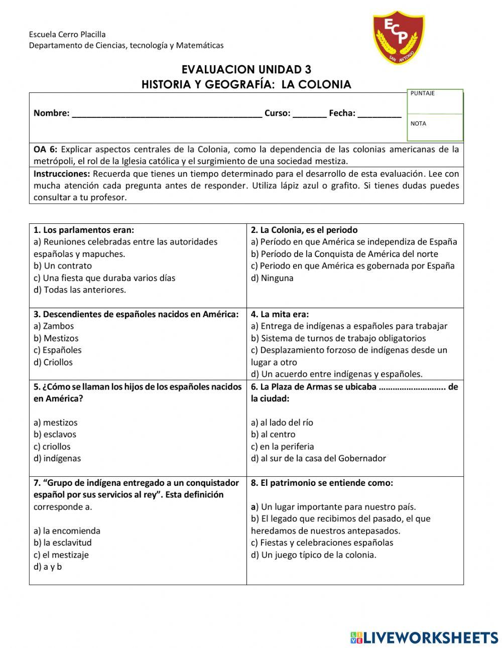 Eval: La colonia